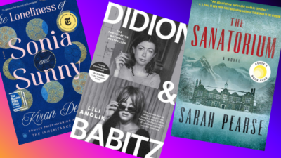 collage of covers of the three books recommended in staff picks